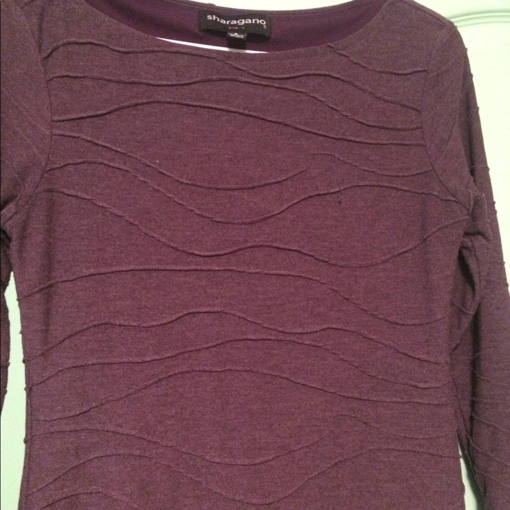 Purple 3/4 sleeve midi dress